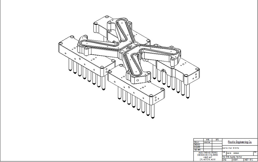 Assembly manifold engineering drawing